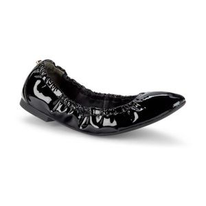 Stuart  Weitzman- Gabby Scrunched Patent Leather Ballet Flats Size 8